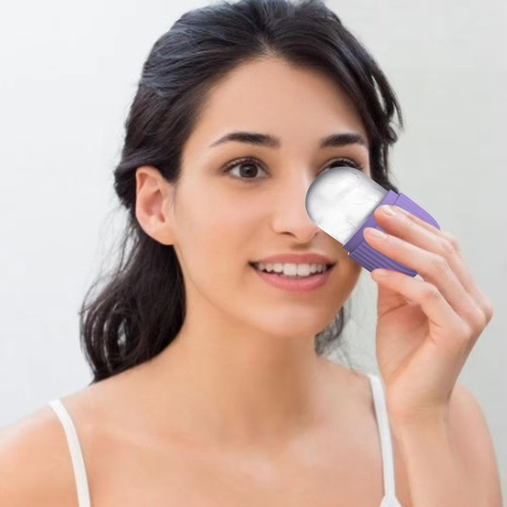 Silicone Ice Roller With Box - Beauty Accessory Designed For Facial Cooling And Daily Skincare Routine (Random Color)