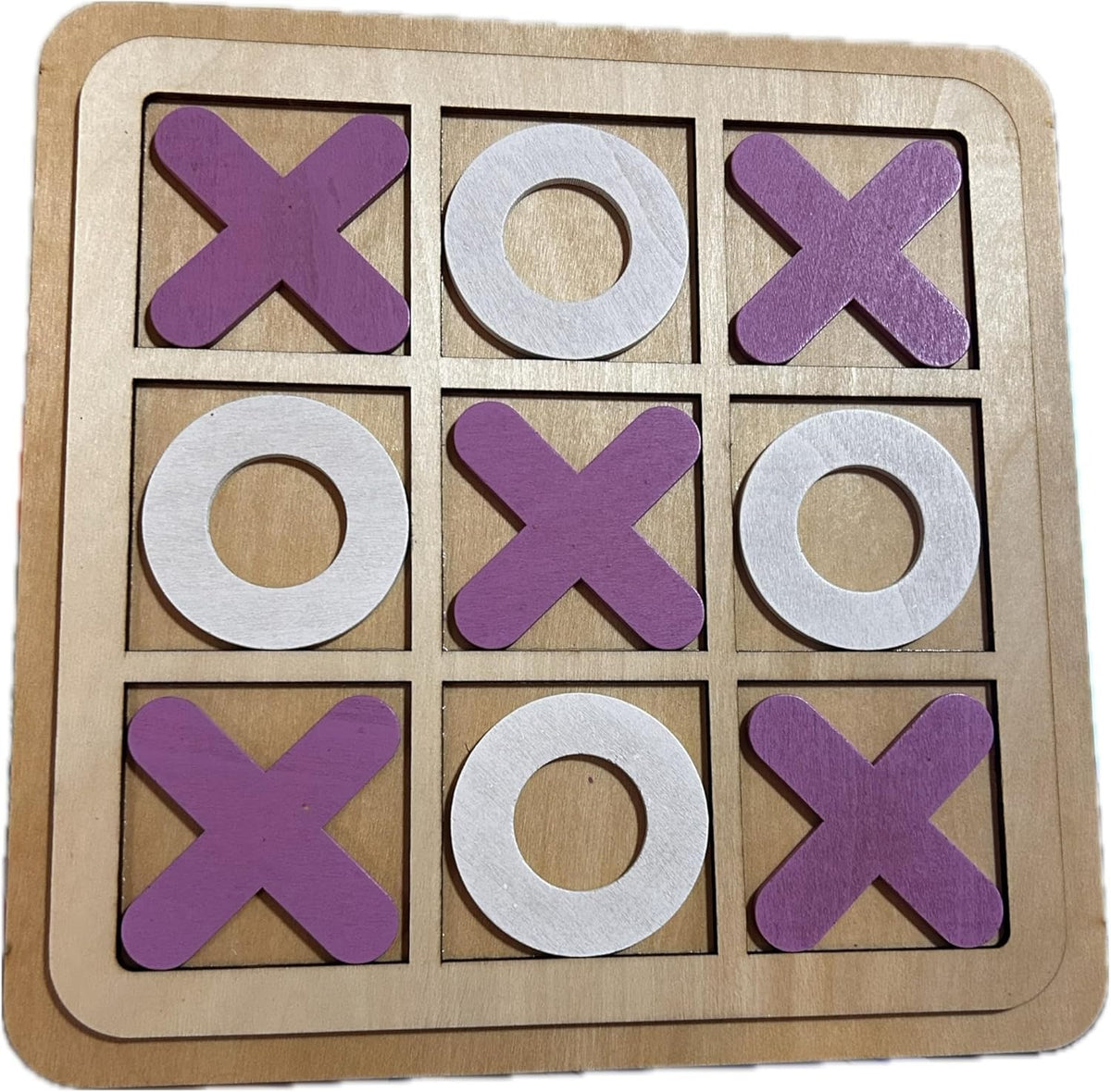 Wooden Tic-Tac-Toe Board Game – Classic XO Strategy Game for Kids, Toddlers, Preschoolers & Adults – Educational, Durable & Portable 30cm Wooden Board – Ideal Birthday Gift, Party Favour & Family Game (Random Color)
