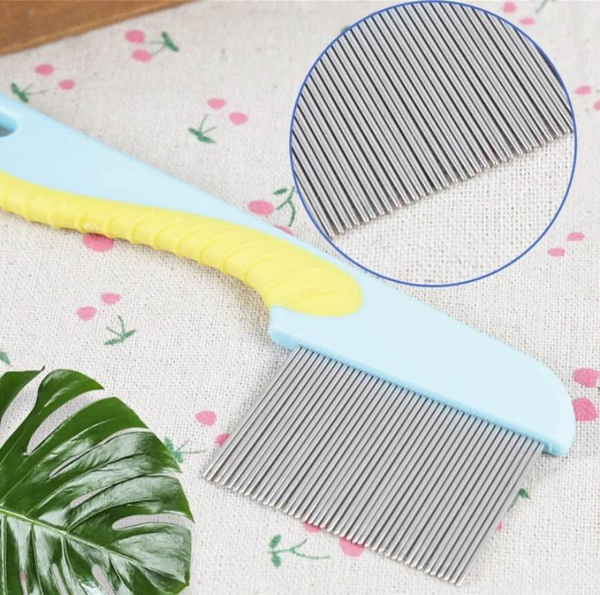 100% Stainless Steel Needles Anti Lice Comb – Ergonomic Handle, Safe Rounded Tips, Reusable & Clinically Proven for Men & Women (Random color)