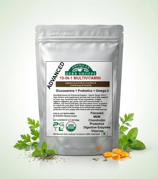 10-in-1 Dog & Cat Multivitamin | Probiotics, Omega-3 & Joint Support - 100g
