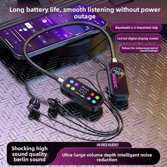 Mf Model YG17 Wireless Neckband Earphones With LED Display - Audio Device Designed For Sound Playback And Daily Listening