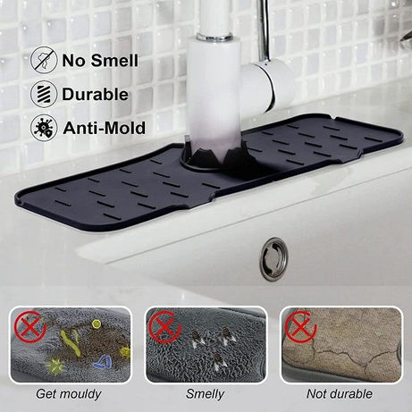 Silicone Kitchen Faucet Splash Guard Sink Mat - Kitchen Accessory Designed For Water Protection And Daily Sink Maintenance Routine