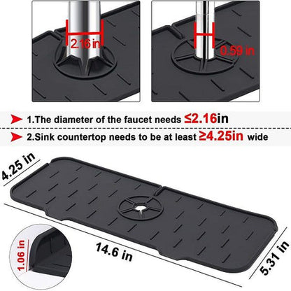 Silicone Kitchen Faucet Splash Guard Sink Mat - Kitchen Accessory Designed For Water Protection And Daily Sink Maintenance Routine