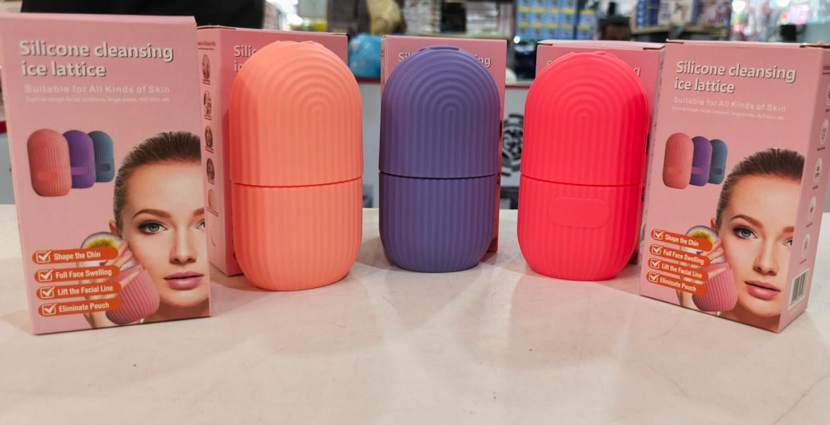 Silicone Ice Roller With Box - Beauty Accessory Designed For Facial Cooling And Daily Skincare Routine (Random Color)