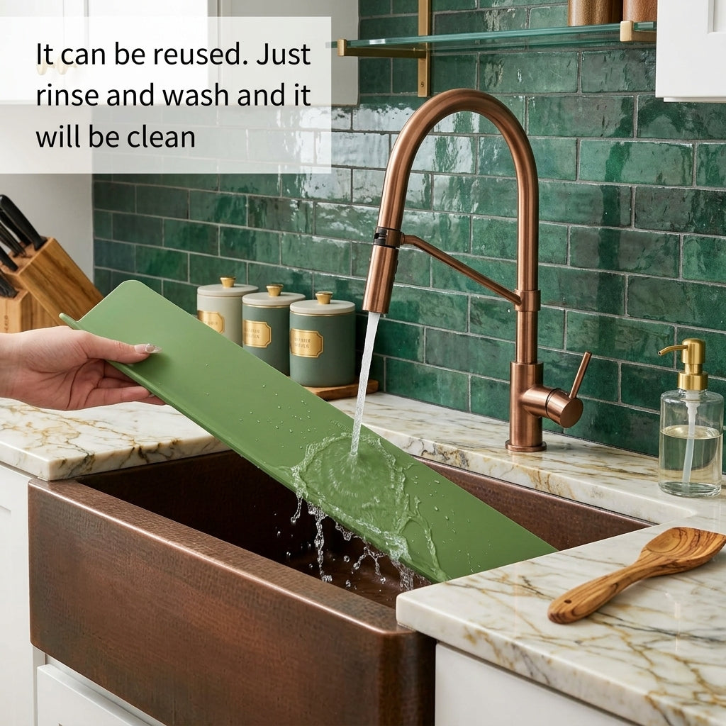 Silicone Sink Baffle Splash Guard - Double Suction
