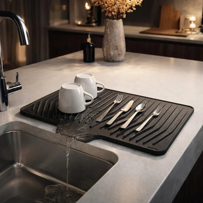 Big Size Silicon Drain Mat | 14x10 Inch Anti Slip Sink Drain Mat For Kitchen | Waterproof Pad For Kitchen