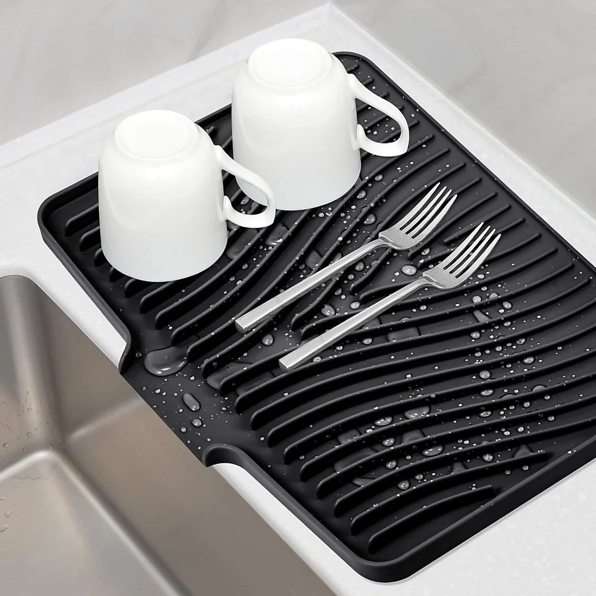 Big Size Silicon Drain Mat | 14x10 Inch Anti Slip Sink Drain Mat For Kitchen | Waterproof Pad For Kitchen