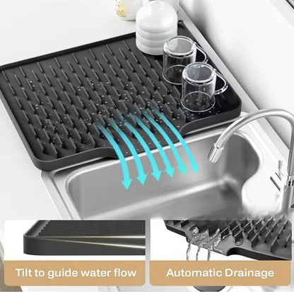 Big Size Silicon Drain Mat | 14x10 Inch Anti Slip Sink Drain Mat For Kitchen | Waterproof Pad For Kitchen